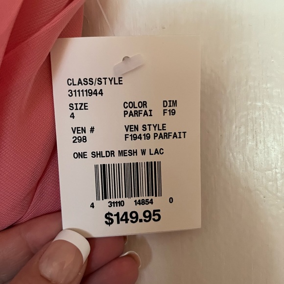 Davids Bridal One shoulder Bridesmaids Dress in Parfait - Picture 2 of 5